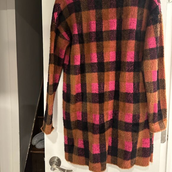 NVLT Checked Plaid Double Breasted Coatigan Jacket Coat Cardigan - Picture 13 of 13